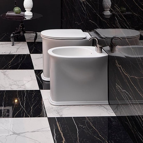 Immagine di Flaminia MADRE bidet back to wall monoforo, con troppopieno, colore bianco latte finitura opaco MA217LAT