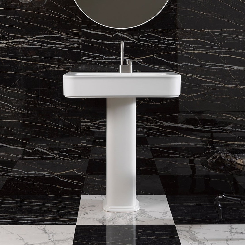 Immagine di Flaminia MADRE lavabo sospeso o da appoggio L. 75 cm con troppopieno, colore bianco finitura lucido MA75L