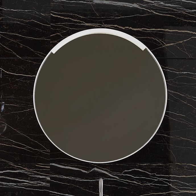 Flaminia MASPE75NE MADRE specchio diametro 75 cm, con luce led e cornice in  resina verniciata colore nero finitura opaco