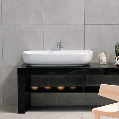 Immagine di Flaminia MONÒ 100 lavabo 100 cm da appoggio o sospeso, senza troppopieno, colore bianco finitura lucido MN100L