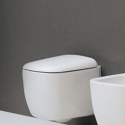 Immagine di Flaminia MONÒ coprivaso avvolgente in termoindurente, a discesa rallentata, colore bianco finitura lucido MNCW03