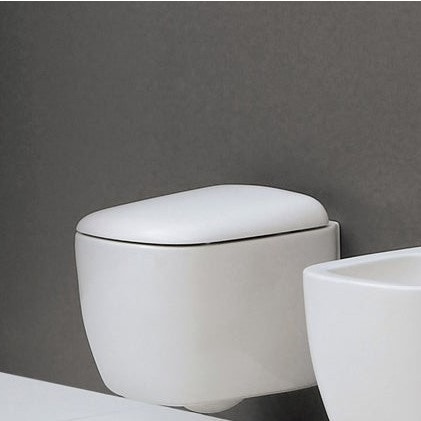 Immagine di Flaminia MONÒ coprivaso avvolgente in termoindurente, a discesa rallentata, colore bianco finitura lucido MNCW03