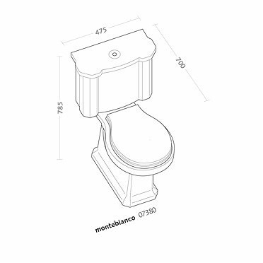 Immagine di Pozzi Ginori Montebianco vaso per cassetta con scarico a parete (P), bianco 07380000