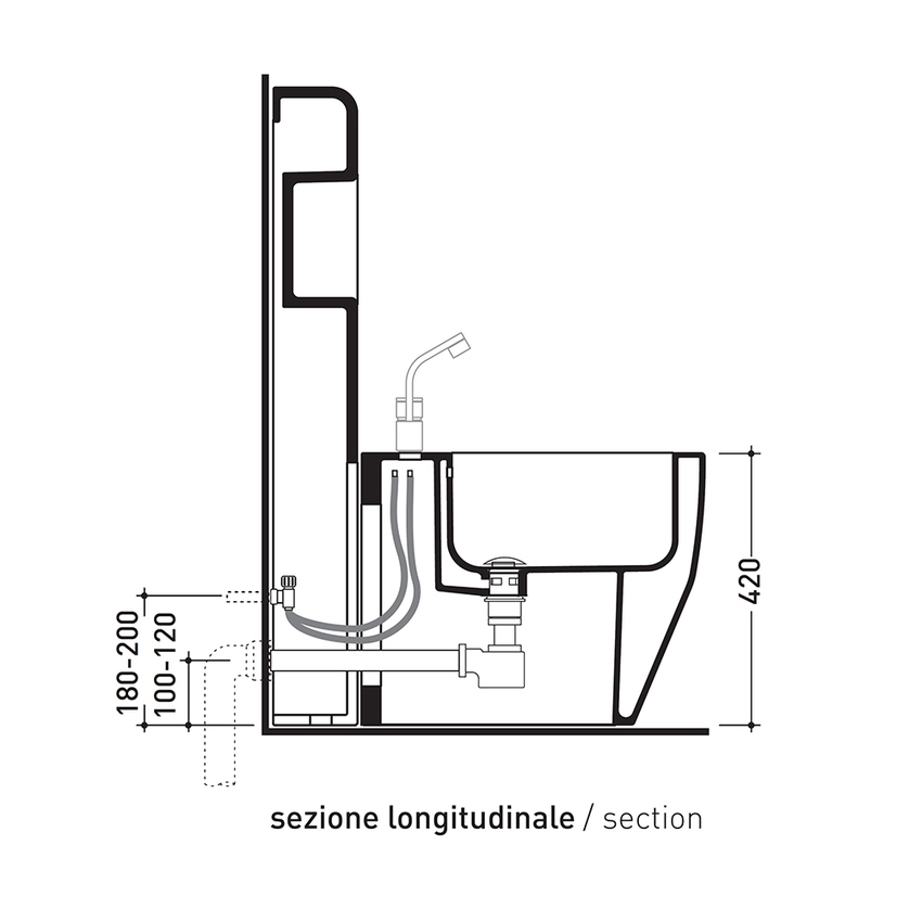 Immagine di Flaminia NIAGARA complemento bidet con ripiano, colore bianco finitura lucido TR40
