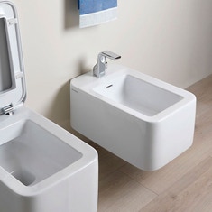 Immagine di Flaminia NILE bidet sospeso monoforo, con troppopieno, colore bianco finitura lucido NL218