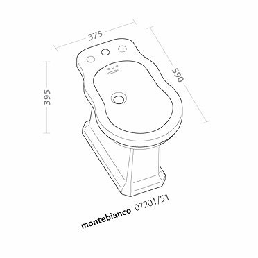 Immagine di Pozzi Ginori Montebianco bidet a tre fori, bianco 07201000