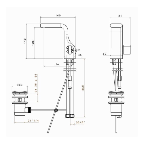 Immagine di Flaminia NOKE’ miscelatore monocomando bidet, completo di piletta, finitura cromo NK3210