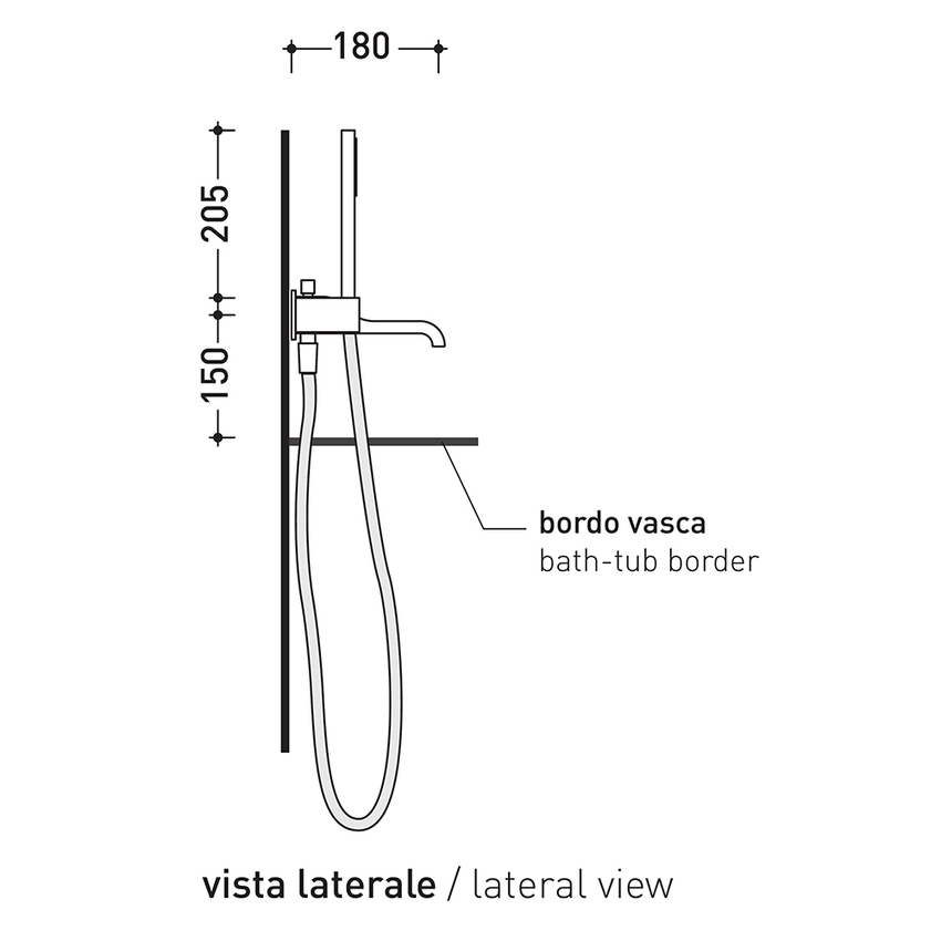Immagine di Flaminia NOKE’ set vasca ad incasso con erogatore, miscelatore e doccetta, completo di corpo incasso, finitura cromo NK3290