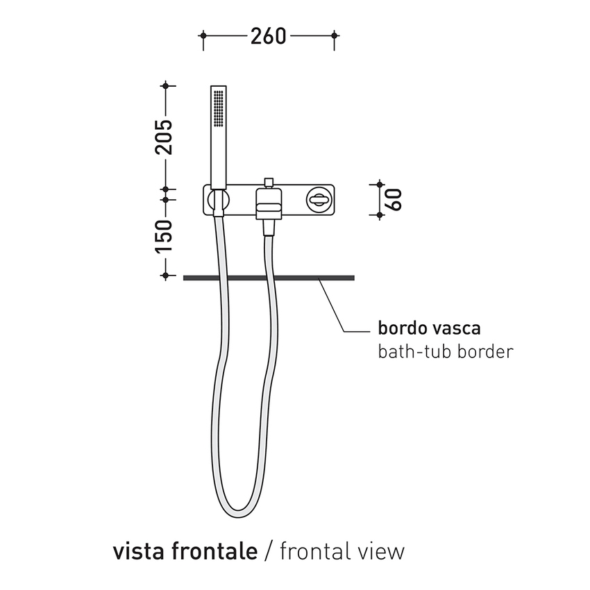 Immagine di Flaminia NOKE’ set vasca ad incasso con erogatore, miscelatore e doccetta, completo di corpo incasso, finitura cromo NK3290