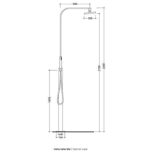 Immagine di Flaminia ONE erogatore doccia free-standing con miscelatore e doccetta, finitura cromo 112086