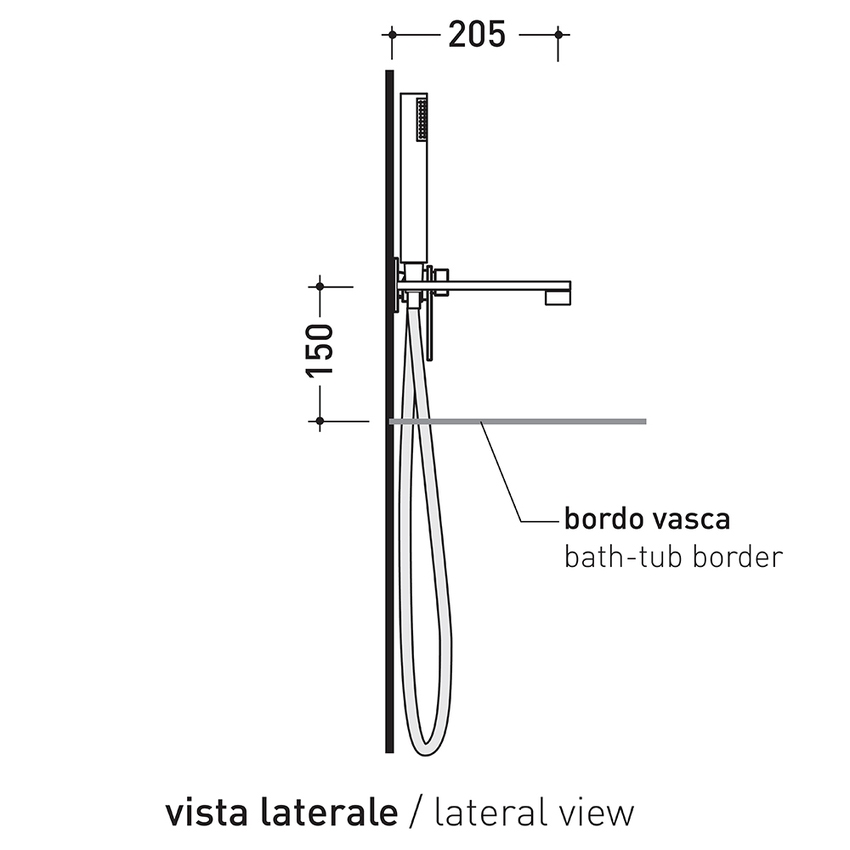 Immagine di Flaminia ONE set vasca ad incasso con erogazione, miscelatore e doccetta, finitura cromo 112570