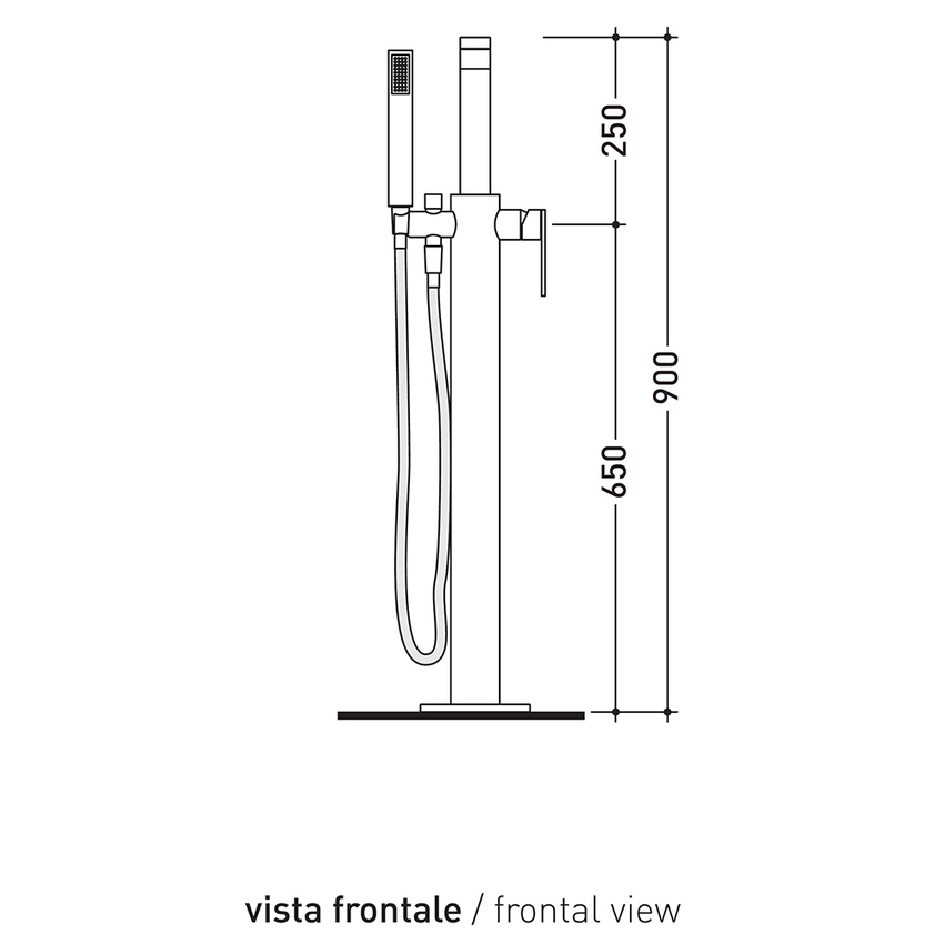 Immagine di Flaminia ONE erogatore vasca free-standing con miscelatore e doccetta, finitura cromo 112580