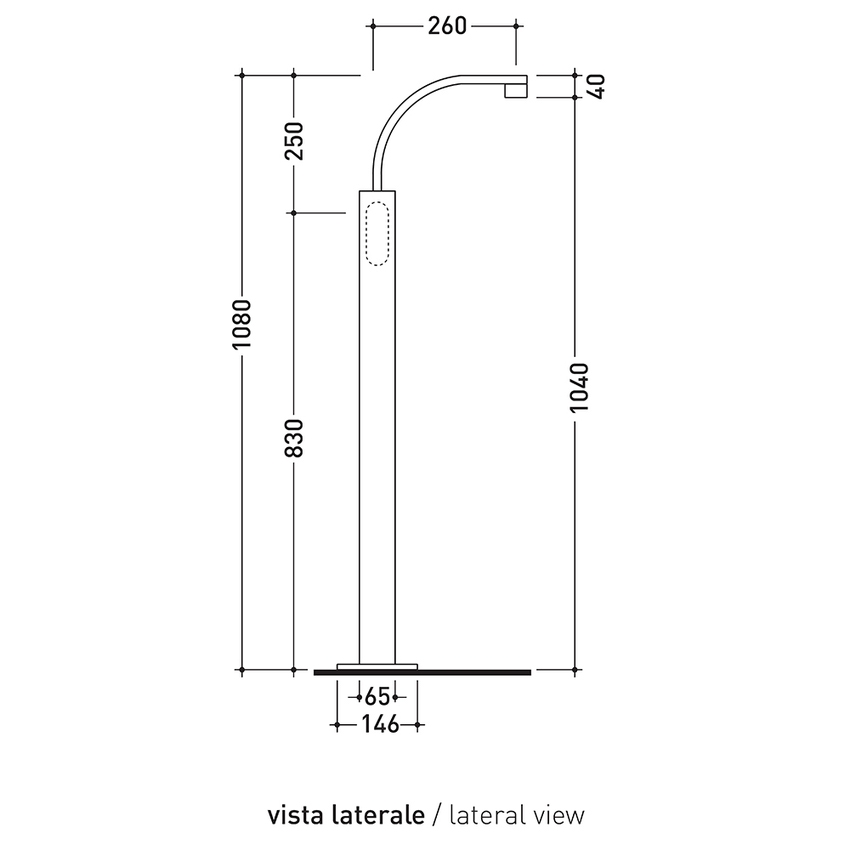 Immagine di Flaminia ONE miscelatore lavabo free-standing, finitura cromo 113052/F