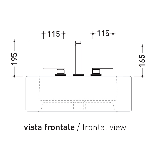 Immagine di Flaminia ONE batteria lavabo a tre fori, finitura cromo 113056/F