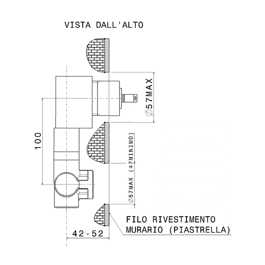 Immagine di Flaminia ONE miscelatore monocomando a parete, finitura cromo 113059