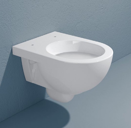 Immagine di Flaminia QUICK set sanitari sospesi, vaso e coprivaso avvolgente con discesa rallentata, bidet monoforo con troppopieno, colore bianco finitura lucido QK118+QK218+QKCW07