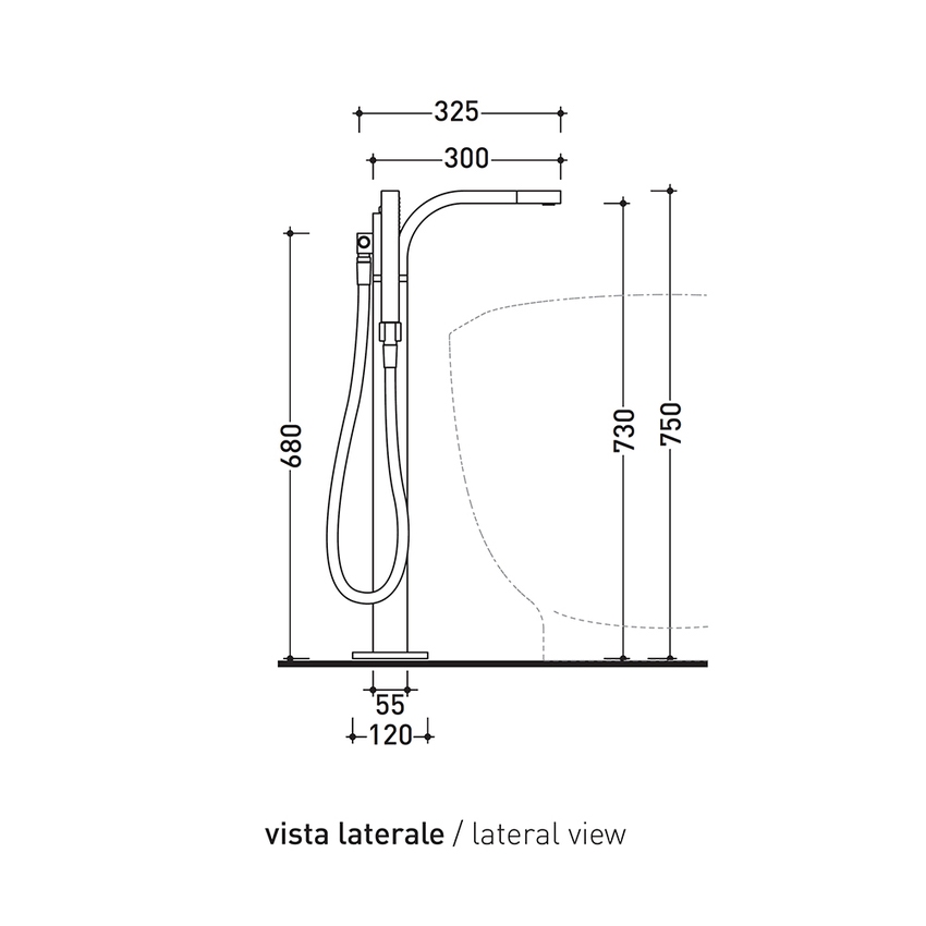 Immagine di Flaminia SI doppiocomando vasca free standing con deviatore, finitura cromo SI2085