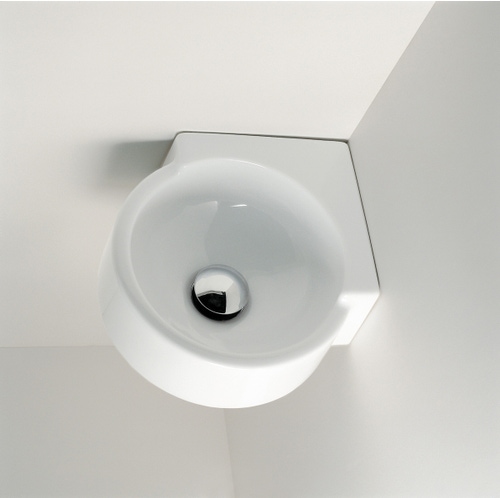 Immagine di Flaminia MINI TWIN 30 lavabo Ø 27 cm sospeso ad angolo, senza troppopieno, colore bianco finitura lucido 5060