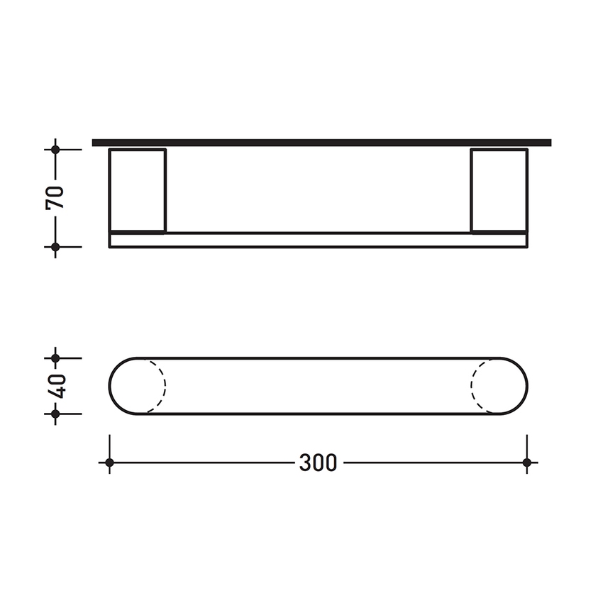 Immagine di Flaminia TWO 30 portasciugamani 30 cm, finitura cromo TWO30