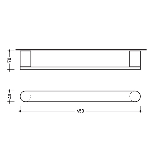 Immagine di Flaminia TWO 45 portasciugamani 45 cm, finitura cromo TWO45
