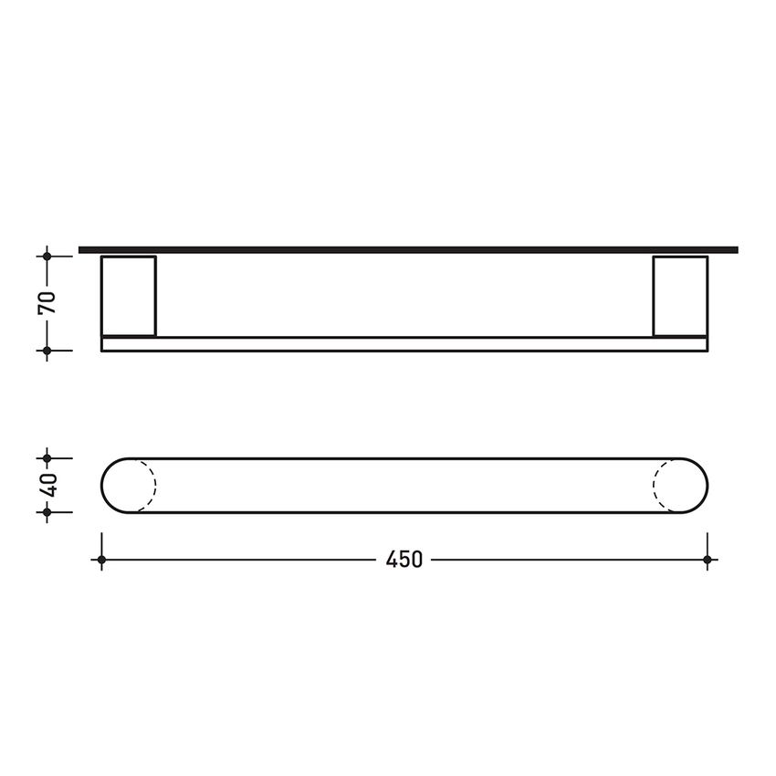 Immagine di Flaminia TWO 45 portasciugamani 45 cm, finitura cromo TWO45