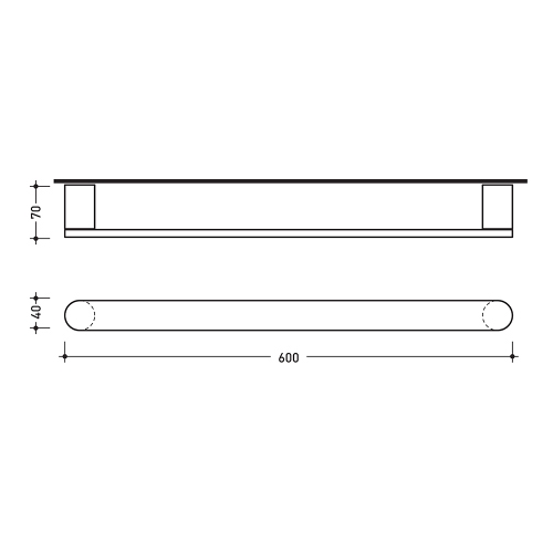 Immagine di Flaminia TWO 60 portasciugamani 60 cm, finitura cromo TWO60