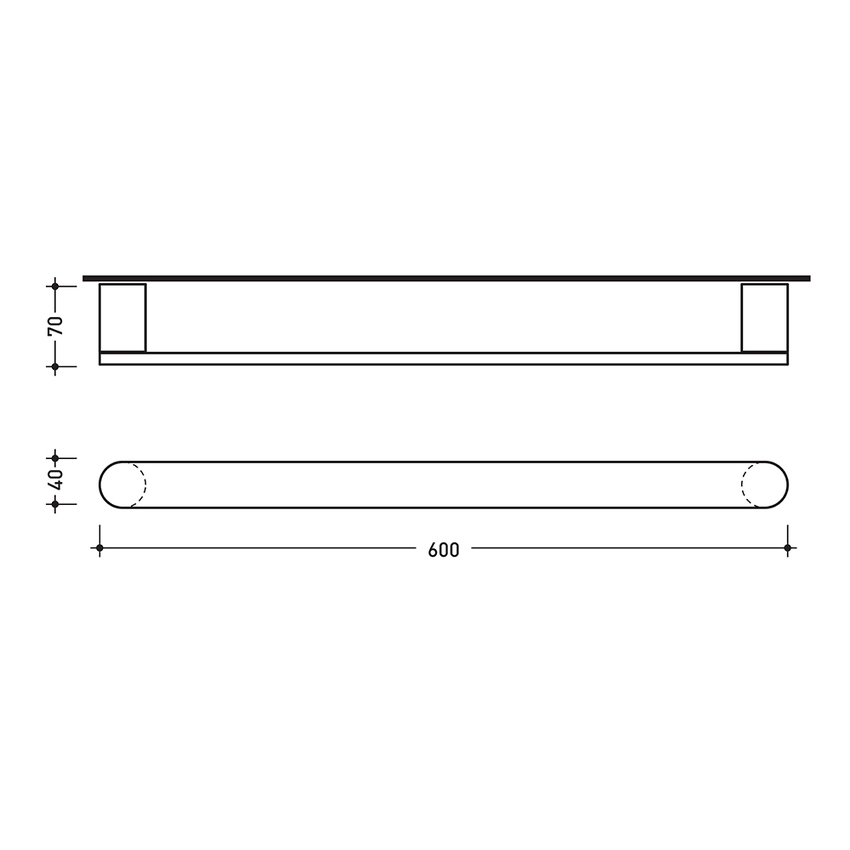 Immagine di Flaminia TWO 60 portasciugamani 60 cm, finitura cromo TWO60