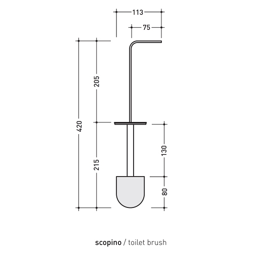 Immagine di Flaminia TWO portascopino da appoggio, finitura cromo TWOPF