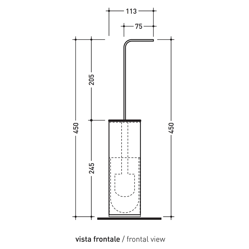 Immagine di Flaminia TWO portascopino da appoggio, finitura cromo TWOPF