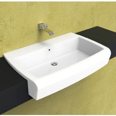 Immagine di Flaminia UNA 90 lavabo 90 cm semincasso, con troppopieno, colore bianco finitura lucido UNA90L
