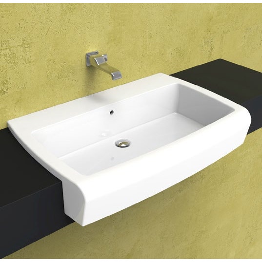 Immagine di Flaminia UNA 90 lavabo 90 cm semincasso, con troppopieno, colore bianco finitura lucido UNA90L