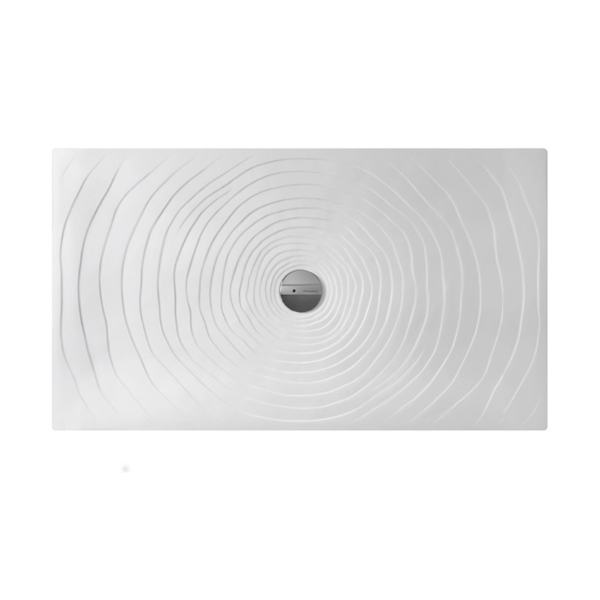 Immagine di Flaminia WATER DROP piatto doccia rettangolare L.140 P.80 cm, da appoggio o incasso filo pavimento, colore bianco finitura lucido DR140