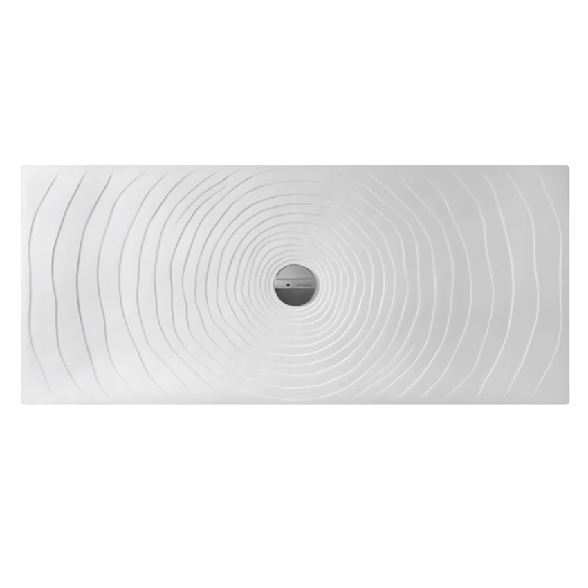 Immagine di Flaminia WATER DROP piatto doccia rettangolare L.160 P.70 cm, da appoggio o incasso filo pavimento, colore bianco finitura lucido DR7016