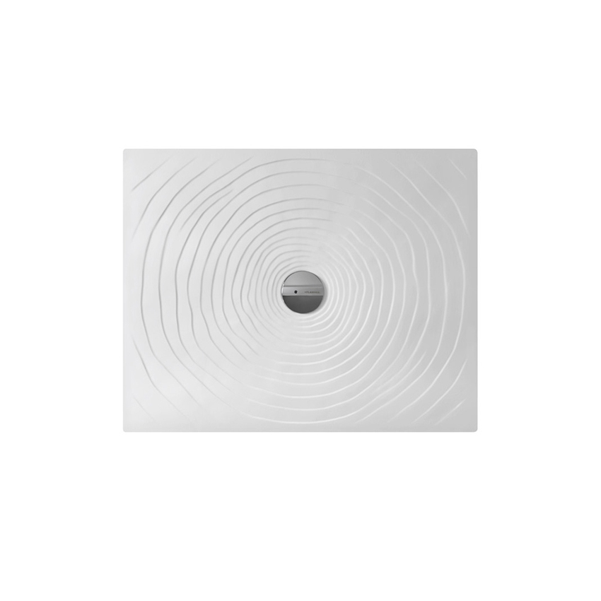 Immagine di Flaminia WATER DROP piatto doccia rettangolare L.100 P.80 cm, da appoggio o incasso filo pavimento, colore bianco finitura lucido DR8010