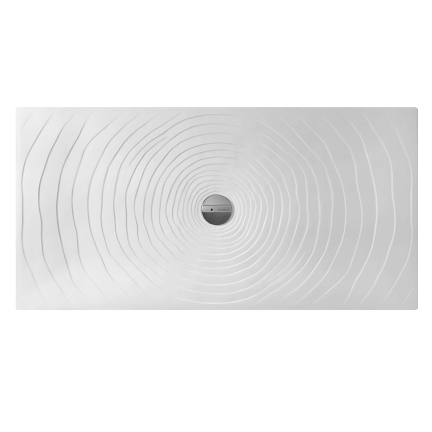 Immagine di Flaminia WATER DROP piatto doccia rettangolare L.160 P.80 cm, da appoggio o incasso filo pavimento, colore bianco finitura lucido DR8016