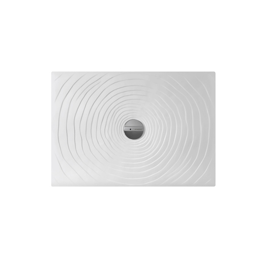 Immagine di Flaminia WATER DROP piatto doccia rettangolare L.100 P.70 cm, da appoggio o incasso filo pavimento, colore bianco latte finitura opaco DR100LAT