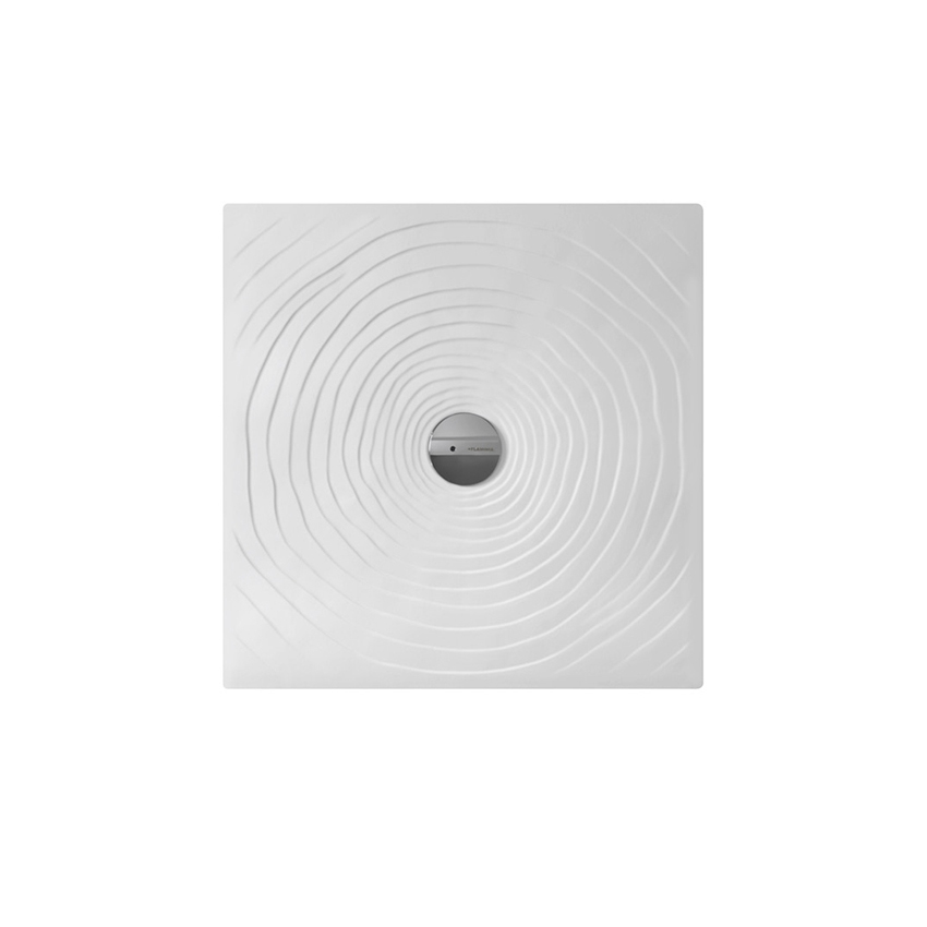 Immagine di Flaminia WATER DROP piatto doccia quadrato 80 cm, da appoggio o incasso filo pavimento, colore bianco finitura lucido DR80