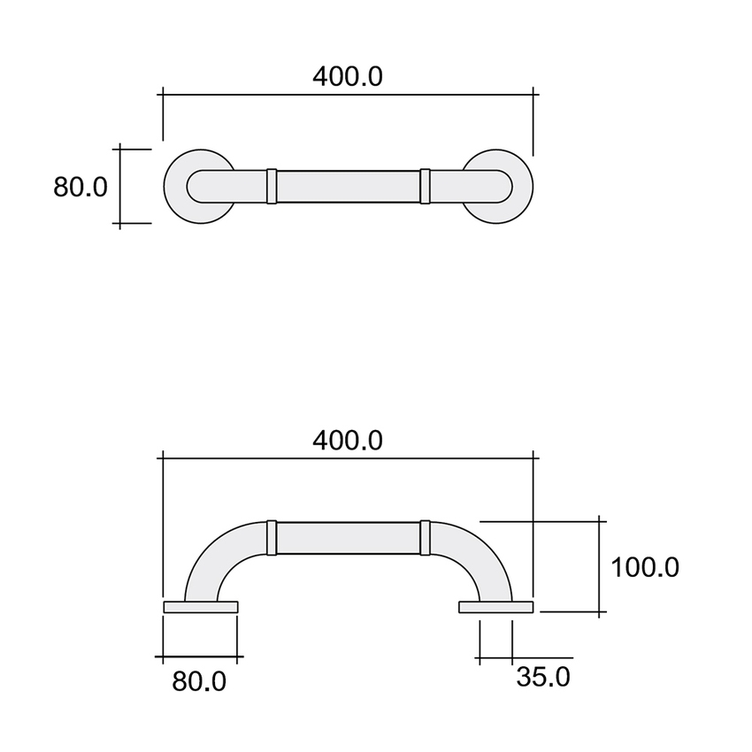 Immagine di Flaminia DISABILI maniglione di sostegno lineare cm 40, colore bianco finitura lucido D2