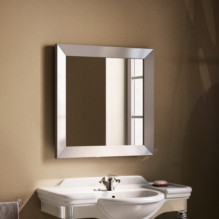 Immagine di Flaminia EVERGREEN 100 specchio rettangolare L.100 H.80 cm con cornice in legno, colore bianco finitura opaco EG100S
