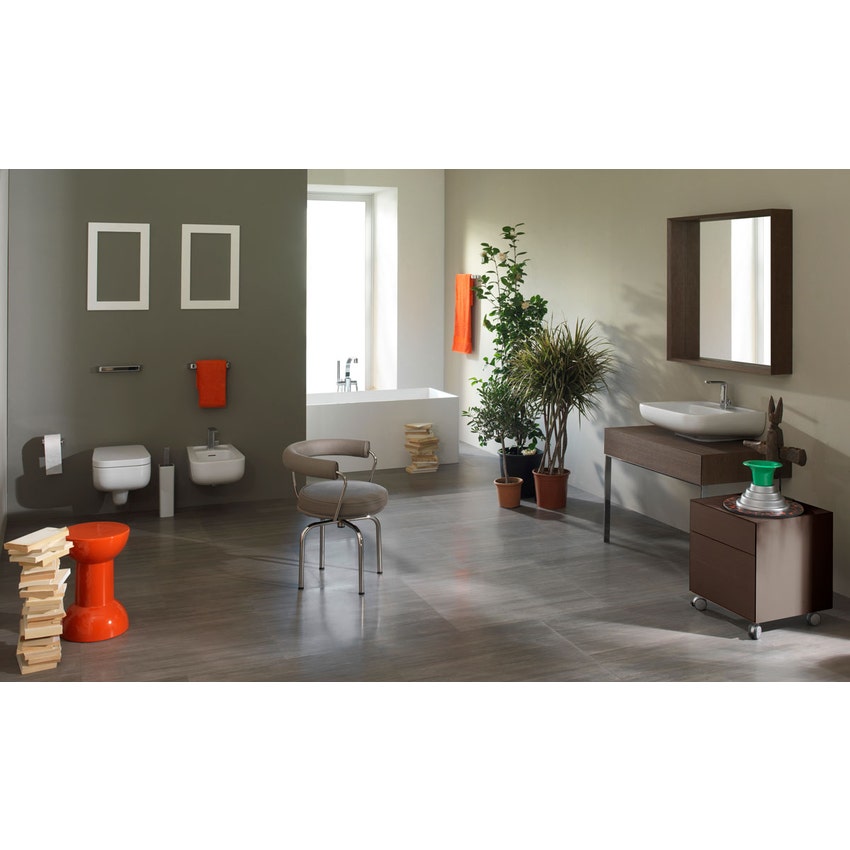 Immagine di Flaminia COMO set sanitari sospesi, vaso con sistema goclean® e coprivaso avvolgente con discesa rallentata, bidet monoforo con troppopieno, colore bianco finitura lucido CM118+CM218+CMCW03