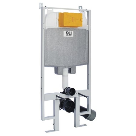 Immagine di Flaminia Oli74 plus sanitarblock S80 meccanica struttura per pareti in cartongesso completa di cassetta di scarico doppio flusso 6/3 lt per installazione vasi sospesi 601803