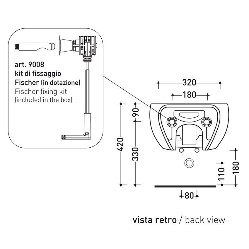 Immagine di Flaminia FLUO bidet sospeso monoforo, con troppopieno, colore cenere finitura opaco FU218CEN