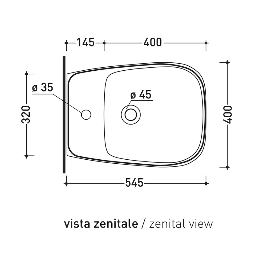Immagine di Flaminia FLUO bidet sospeso monoforo, con troppopieno, colore cenere finitura opaco FU218CEN