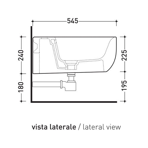 Immagine di Flaminia FLUO bidet sospeso monoforo, con troppopieno, colore cenere finitura opaco FU218CEN