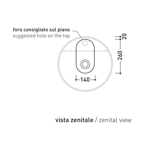 Immagine di Flaminia TWIN SET SLIM 42 lavabo 42 cm da appoggio, monoforo, con troppopieno, colore bianco finitura lucido TW42A