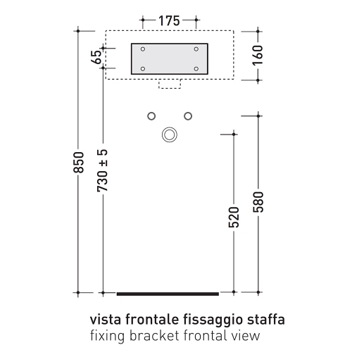 Immagine di Flaminia TWIN SET SLIM 42 lavabo 42 cm sospeso, monoforo, con troppopieno, con staffa di fissaggio a parete, colore bianco finitura lucido TW42S+TS01/42