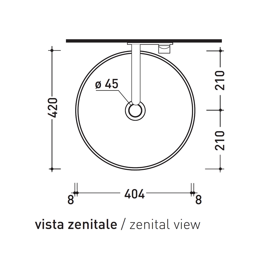 Immagine di Flaminia MONOTWIN SLIM lavabo a colonna a parete, colore bianco finitura lucido MTC42P