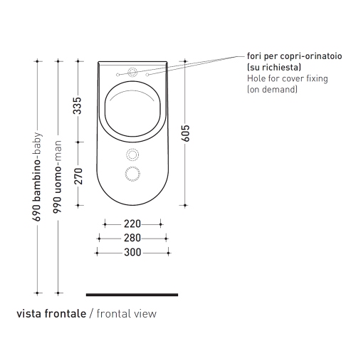 Immagine di Flaminia APP orinatoio a parete, colore bianco finitura lucido AP28G