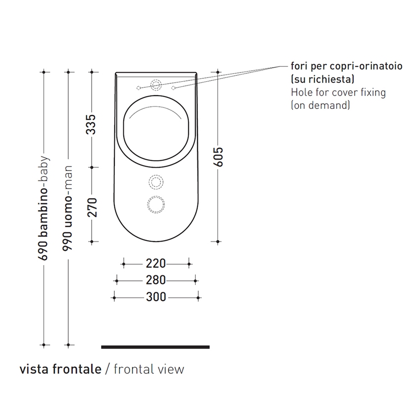 Immagine di Flaminia APP orinatoio a parete, colore bianco finitura lucido AP28G
