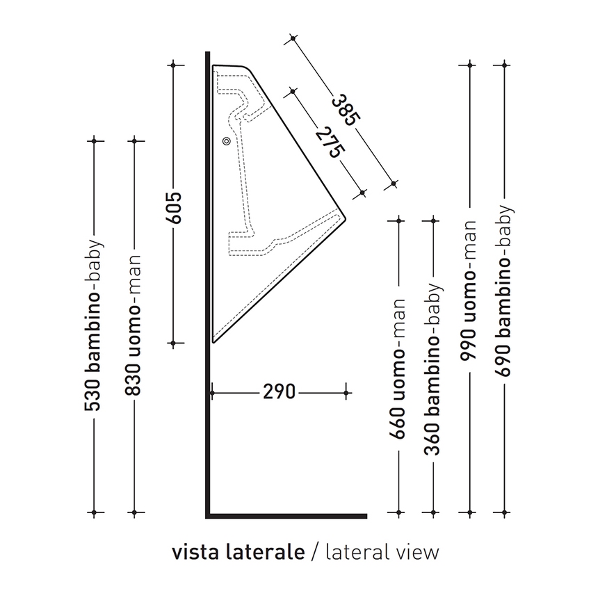 Immagine di Flaminia APP orinatoio a parete, colore bianco finitura lucido AP28G